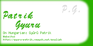 patrik gyuru business card